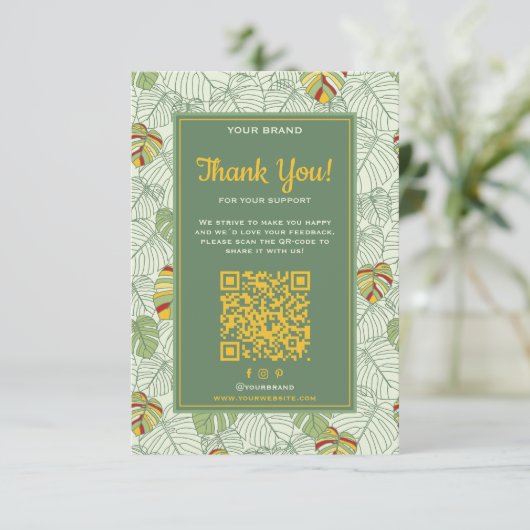 Carte de commande Tropical Business Merci avec cod (Debout devant)