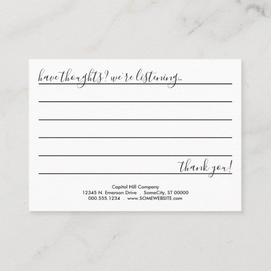 carte de commentaire (Dos)