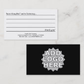 carte de commentaire (Devant / Derrière)