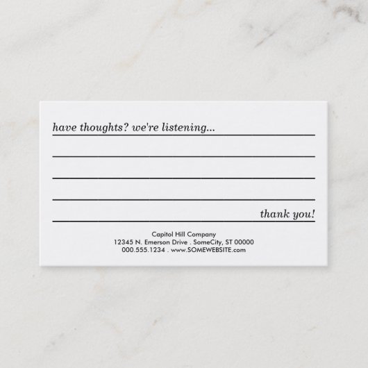 carte de commentaire (Devant)