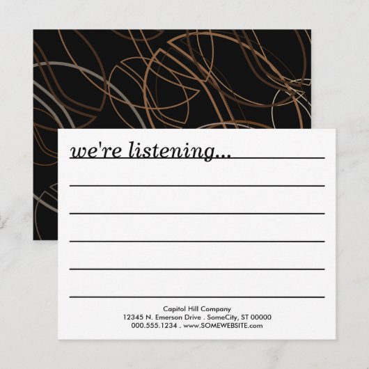 carte de commentaire blur de café (Devant / Derrière)