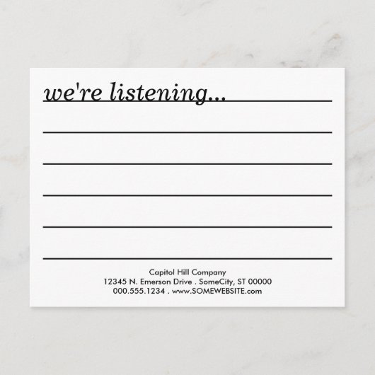 carte de commentaire blur de café (Devant)