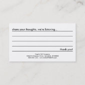 carte de commentaire blur de café (Dos)