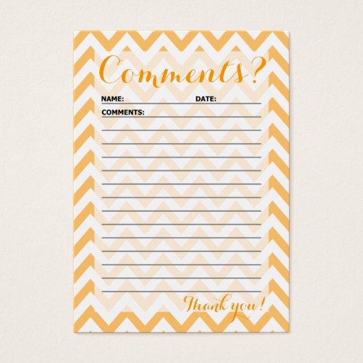 Carte de commentaire client Chevron (Devant)