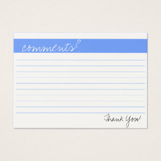 Carte de commentaire d'entreprise