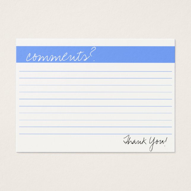 Carte de commentaire d'entreprise (Devant)