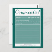 carte de commentaire du restaurant avec logo (Devant / Derrière)