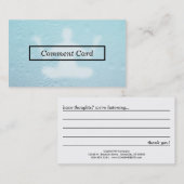 carte de commentaire en verre vapeur (Devant / Derrière)