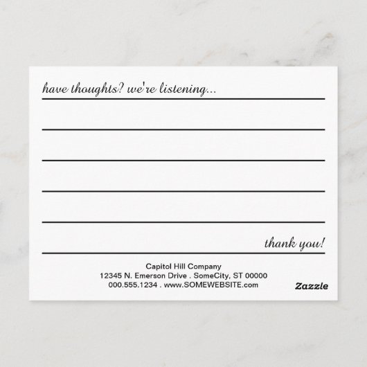 carte de commentaire grains de café (Dos)