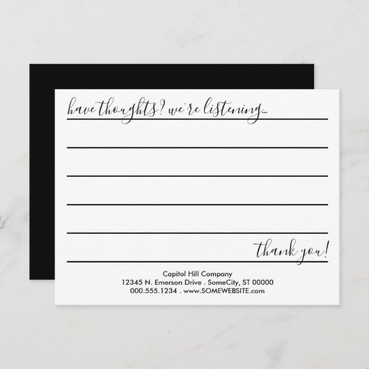 Carte de commentaire HELLO (Devant / Derrière)