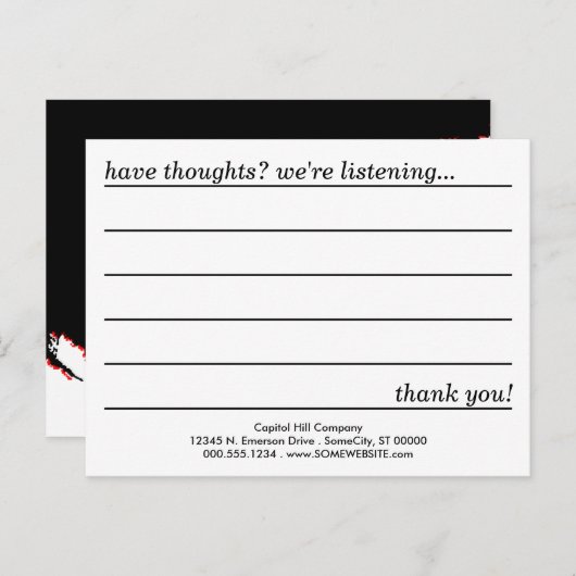 carte de commentaire style emo (Devant / Derrière)