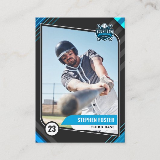 Carte de commerce Blue & Black Pro Baseball (Devant)