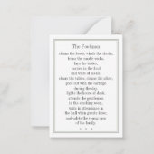 Carte de commerce CAT FOOTMAN (Dos)