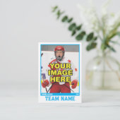 Carte de commerce collectif de hockey | Bleu glace (Debout devant)