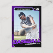 Carte de commerce de base-ball Purple & Black Pro  (Devant)