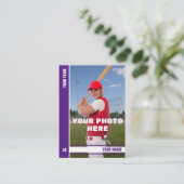Carte de commerce de baseball à bande violette - S (Debout devant)