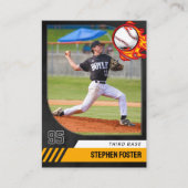 Carte de commerce de baseball noir avec photo et s (Devant)