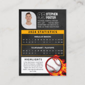 Carte de commerce de baseball noir avec photo et s (Dos)