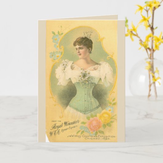 Carte de commerce de corset victorien (Fleur jaune)