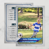 Carte de commerce de football Anniversaire Invitat (Devant / Derrière)