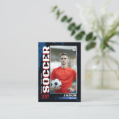 Carte de commerce de football Blue Red Card Carte  (Debout devant)