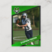 Carte de commerce de football noir et vert Logo pe (Devant)