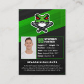 Carte de commerce de football noir et vert Logo pe (Dos)