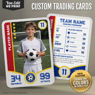 Carte de commerce de football personnalisée Couleu