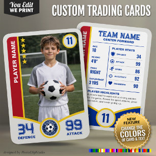 Carte de commerce de football personnalisée Couleu