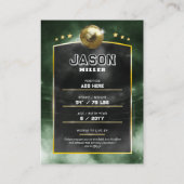 Carte de commerce de football personnalisée Green  (Dos)