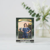 Carte de commerce de football personnalisée Green  (Debout devant)