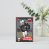 Carte de commerce de football rouge et noir avec s (Debout devant)