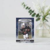 Carte de commerce de football sur mesure Blue Silv (Debout devant)