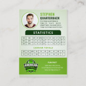 Carte de commerce de football vert, carte de sport (Dos)