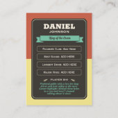 Carte de commerce de golf personnalisée, Carte de (Dos)