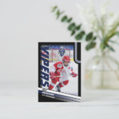 Carte de commerce de hockey sur glace en bleu dyna (Debout devant)