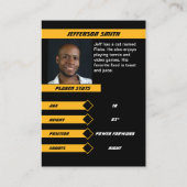 Carte de commerce de hockey sur glace en jaune vif (Dos)