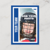 Carte de commerce de hockey sur mesure - Bleu - Aj (Devant)