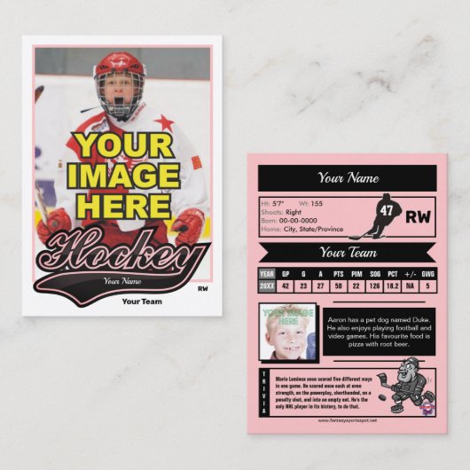 Carte de commerce de hockey Swash - Statistiques p (Devant / Derrière)