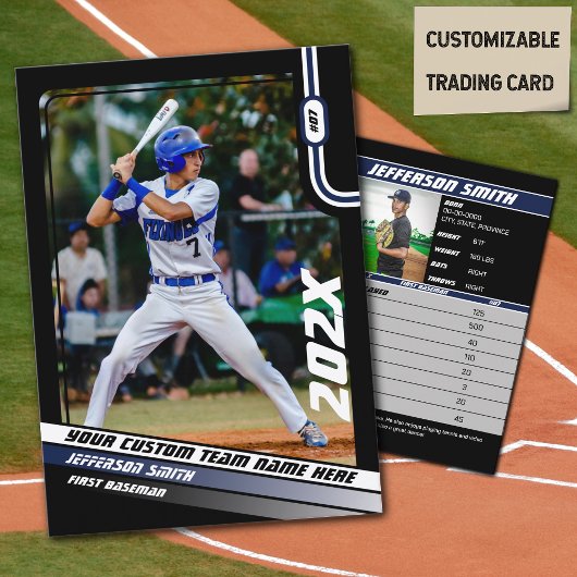 Carte de commerce de joueur de baseball Custom Blu