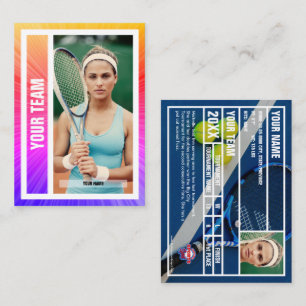 Carte de commerce de l'équipe de tennis - Rayons r