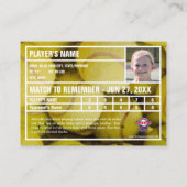 Carte de commerce du joueur de tennis - Jaune clai (Dos)