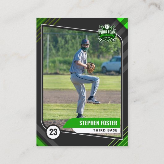 Carte de commerce Green & Black Pro Baseball (Devant)
