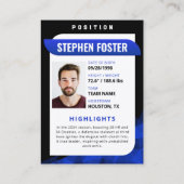 Carte de commerce moderne Blue & Black Football (Dos)