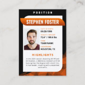 Carte de commerce moderne Orange & Black Football (Dos)