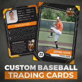 Carte de commerce Orange & Black Pro Baseball