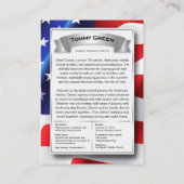 Carte de commerce Patriot personnalisée Modèle 4 J (Dos)