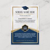 Carte de commerce pour diplômés éditable Elegant B (Dos)