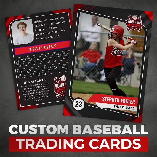 Carte de commerce Red & Black Pro Baseball