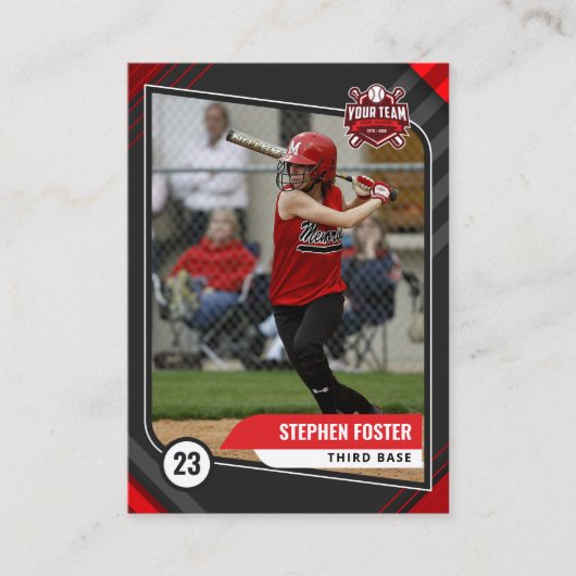 Carte de commerce Red & Black Pro Baseball (Devant)